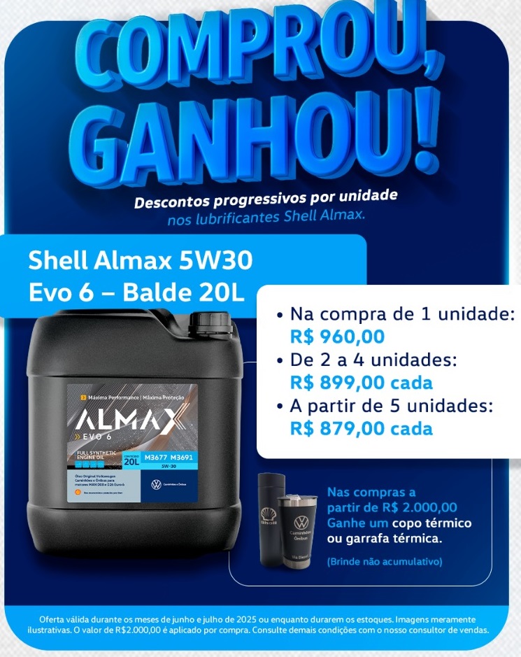 LUBRIF. 5W30 BD 20L SHELL ALMAX EVO 6 (COMPROU GANHOU!)